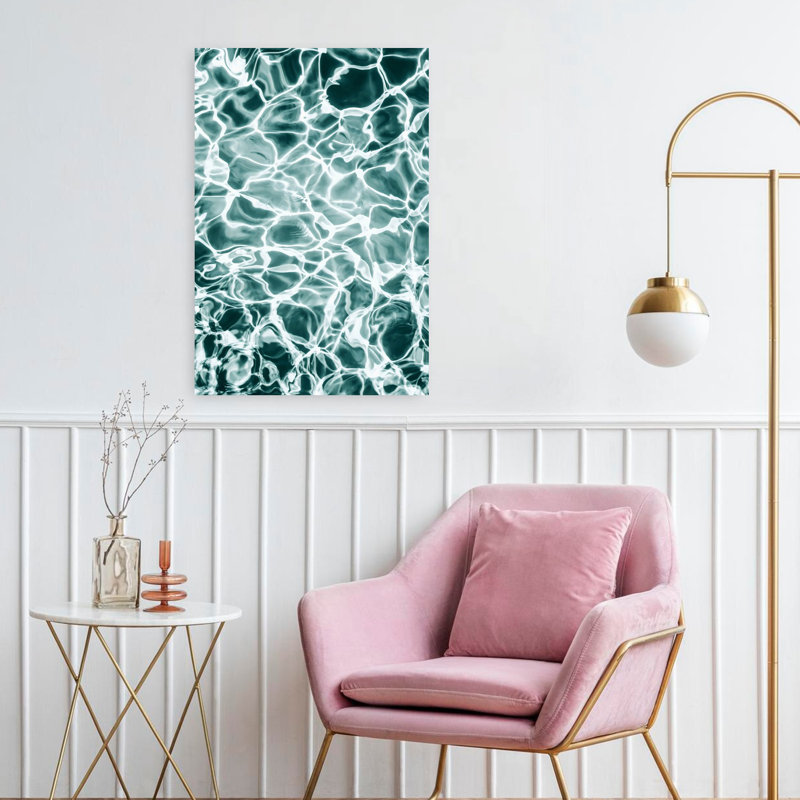 Art mural abstrait turquoise, 24" H x 16" W