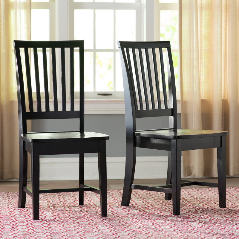 Chaise en bois massif Stephaine, Noir