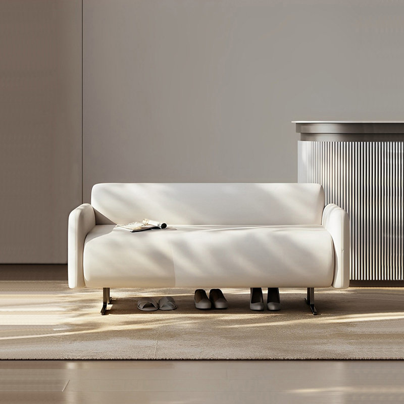 Tabouret de chambre simple italien, H 23,22 po x l 47,24 po x P 21,65 po, Crème