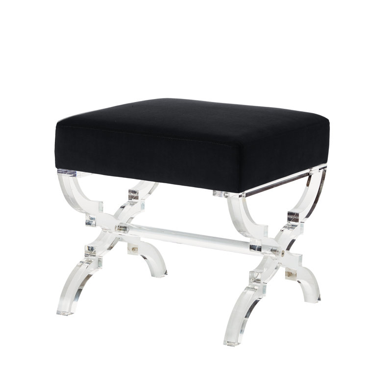 Repose-pieds 18 po en velours et transparent, Noir
