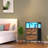 Multifunctional Bedside Table With Charging Station, LED Lights & Storage-525291169