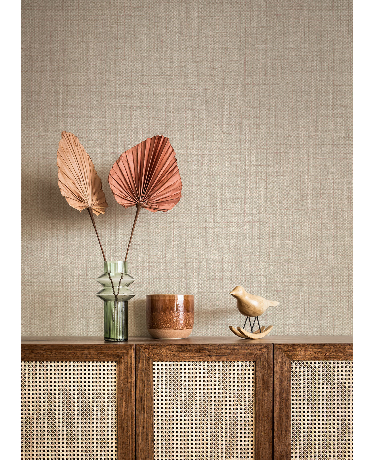 Elise Textured Linen Wallpaper, Taupe