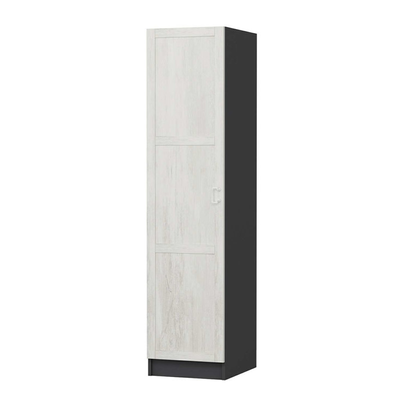 Elina 1 Door Manufactured Wood Wardrobe, 190cm H x 45cm W x 52cm D, Black/White