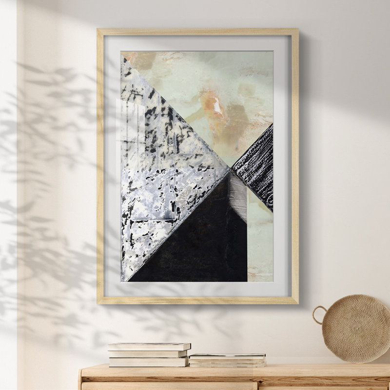 «Tiles & Texture Abstract Angles I», impression encadrée, Naturel, H 28,5 po x l 20,5 po