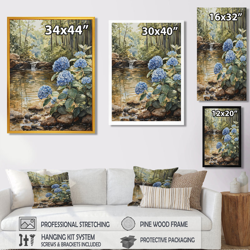 Genine - Floral Wall Art Prints, H 40 po x l 30 po, Toile tendue, Ne s’applique pas