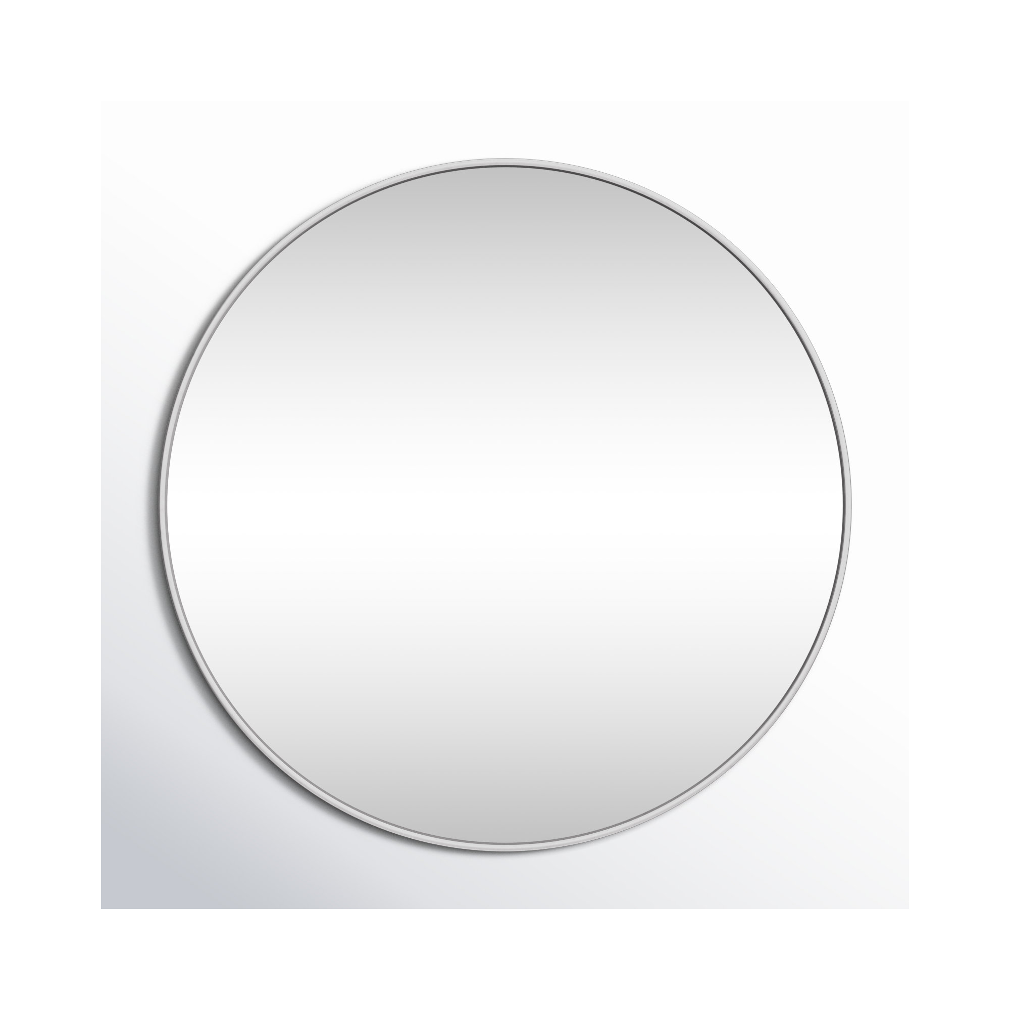 Sabine Metal Round Wall Mirror, 48" x 48", Silver