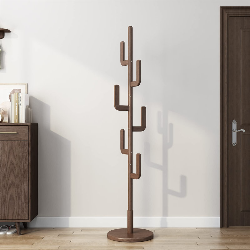 Helmer Freestanding 6 - Hook Coat Rack, Brown