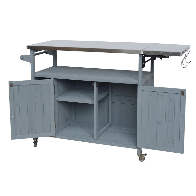 Chariot de cuisine pour l'extérieur 54,33 "Farmhouse, Gris