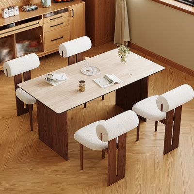 with Solid Wood Base Dining Table