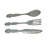 Farmhouse galvanized gray metal fork, spoon, and knife 3-piece kitchen wall hanging set — 31" H x 3.5–5.5" W x 0.25" D-787020042