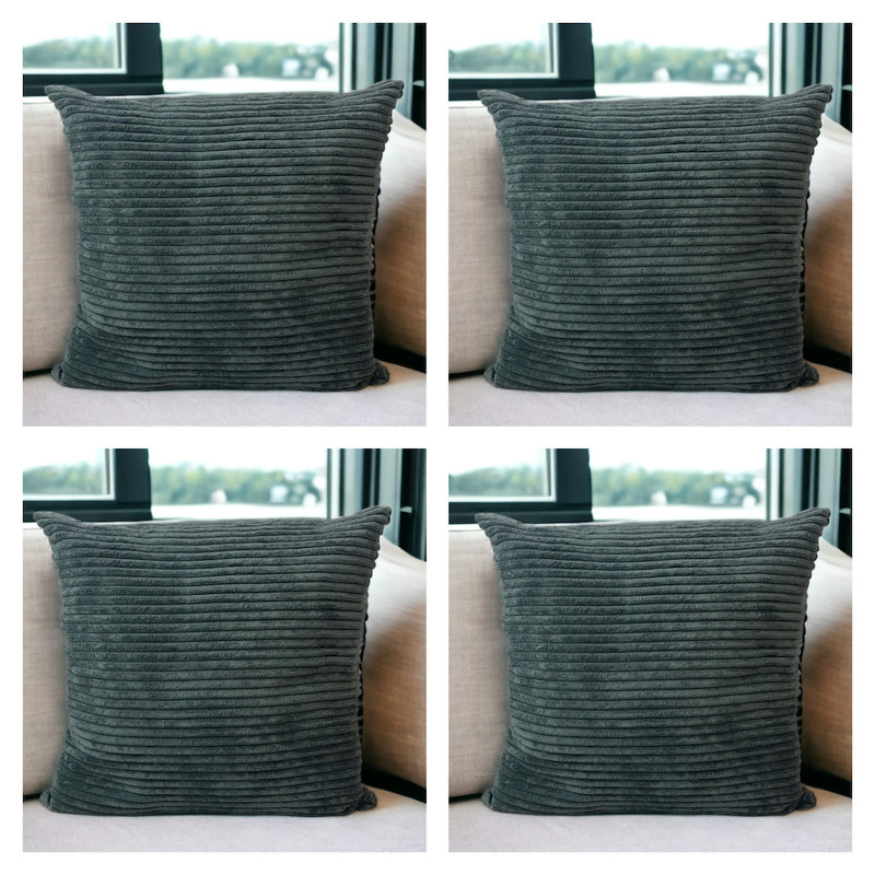 Natica Square Scatter Cushion Cover Pack of 4, Dark Green