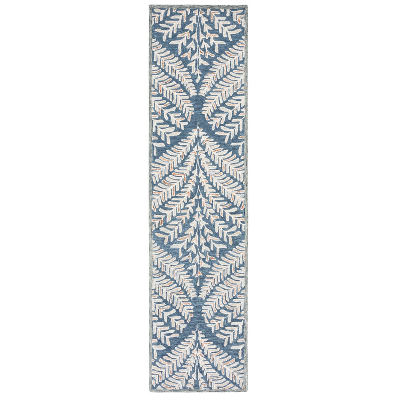 Chaithra Hand Tufted Wool Floral Rug, Runner 2'3" x 13'