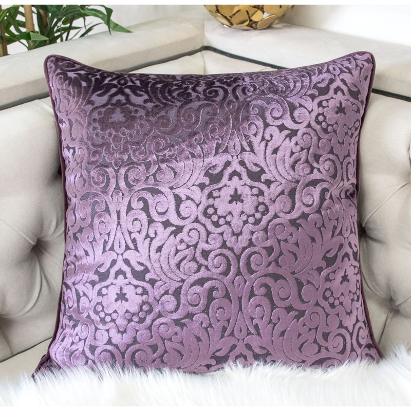 Damask Velvet Throw Pillow