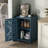 Small Accent Cabinet With Single Door, Storage Cabinet With Adjustable Shelf, Sideboard Buffet For Living room, Dining Room, Blue-784159862