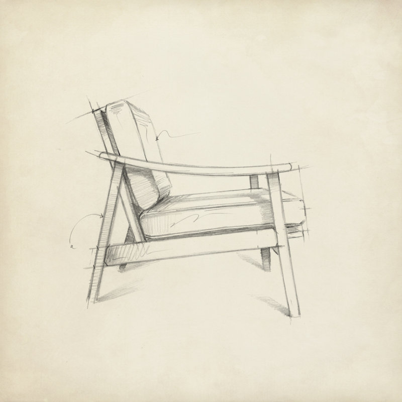 Mid-Century Furniture III, H 12 po x l 12 po x P 1,25 po