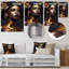 Décoration florale dorée et noire à motif floral femme III - Glam contemporain-87837793