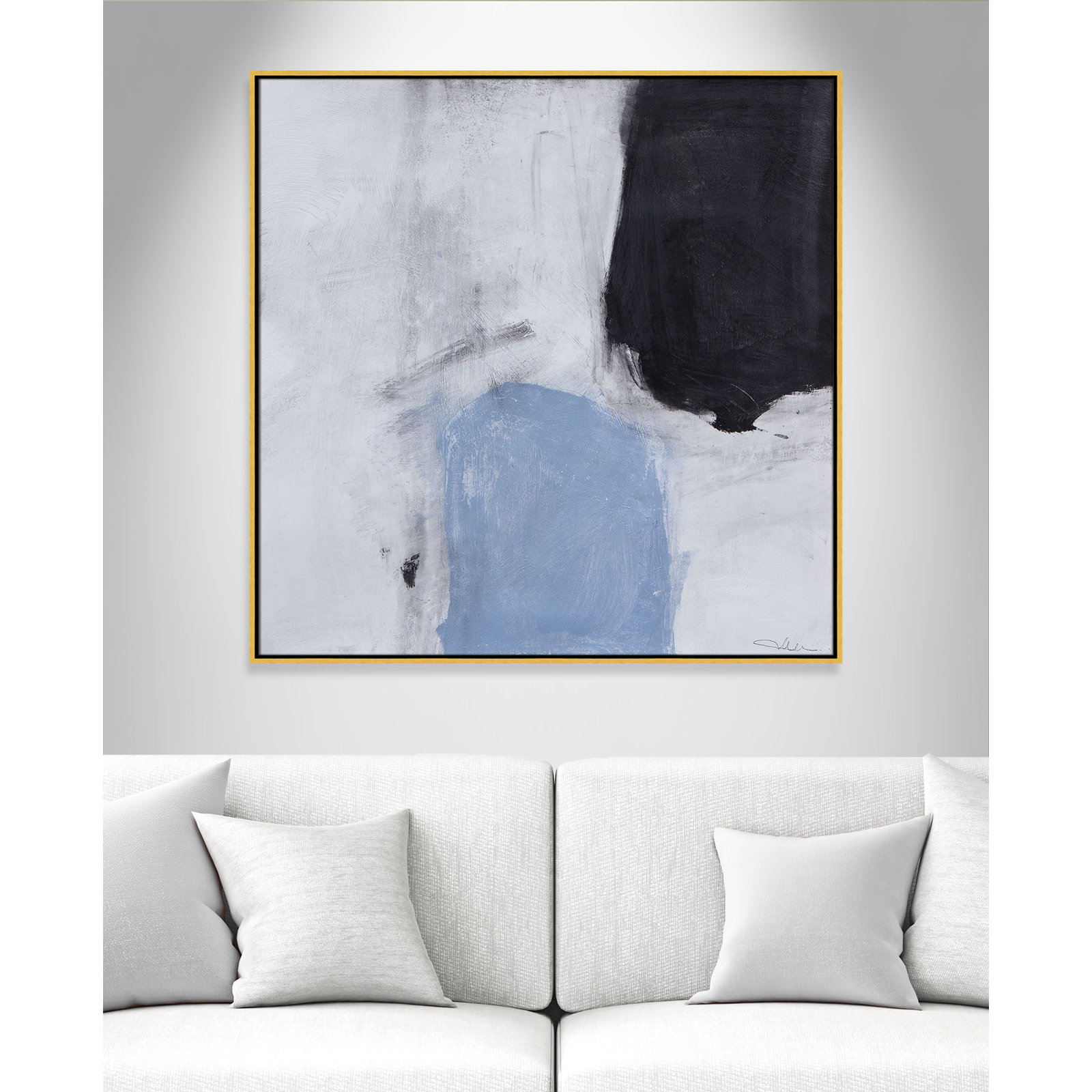 From Powder Blue to Onyx Print, Gold, 41.5" H x 41.5" W
