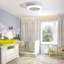 Ventilateur de plafond fermé 18 pouces avec lumière et télécommande, ventilateur encastré moderne à profil bas sans pales pour la salle à manger de la cuisine de la chambre à coucher