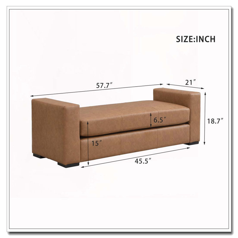 Repose-pieds durable en similicuir brun