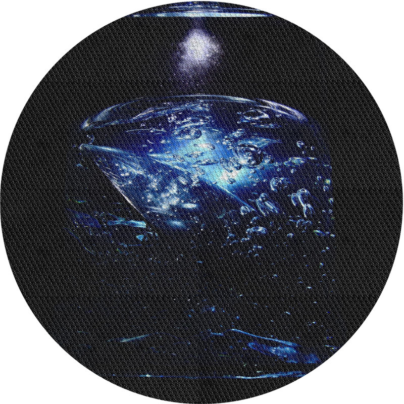 Tapis de zone noire à motifs, Rond 4 pi