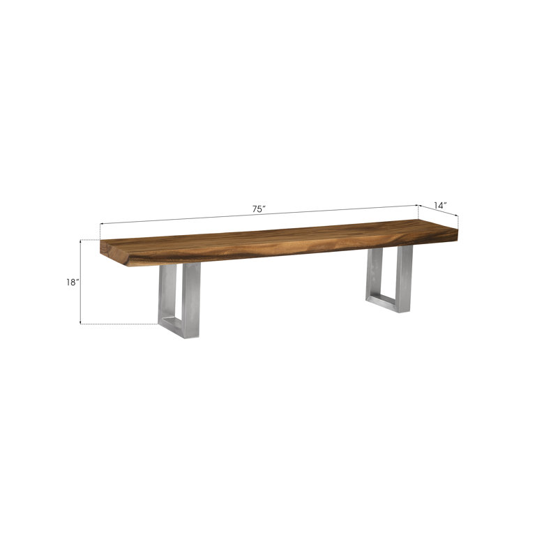 Checker Solid Wood Bench