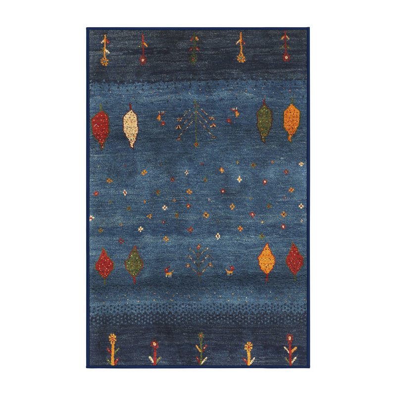 Tapis bleu abstrait Fithian, Rectangle 3 pi x 5 pi