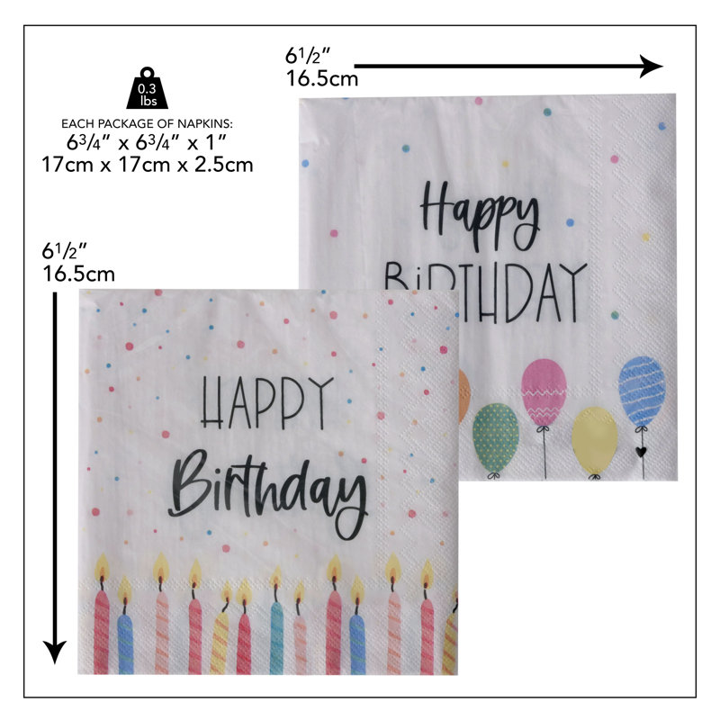 Serviettes d'anniversaire