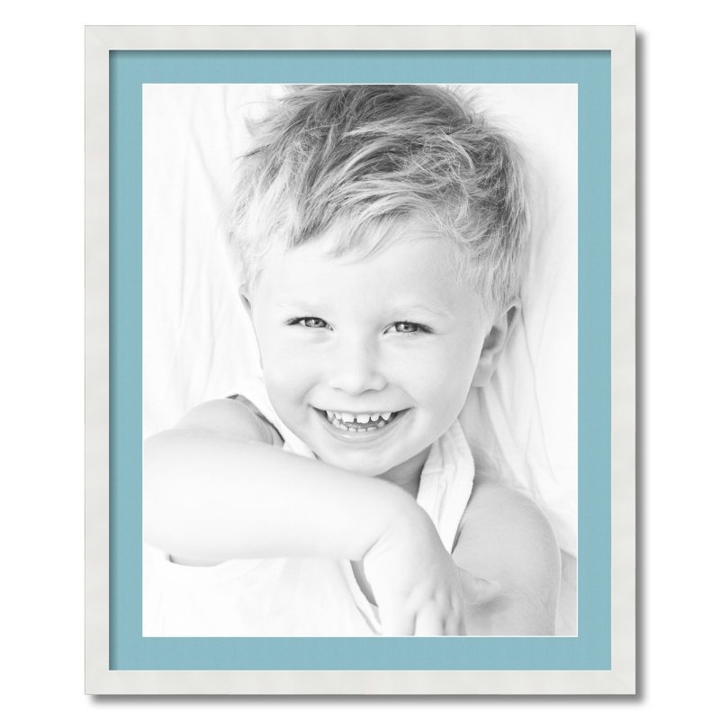 Cadre pour photo simple 22 po x 28 po en bois mat, Bleu français