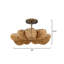 Anguilla Semi-Flush Mount in Blue Wood Beads-1846383554