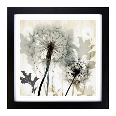 Dandelion Art Deco No.2 - Framed Print