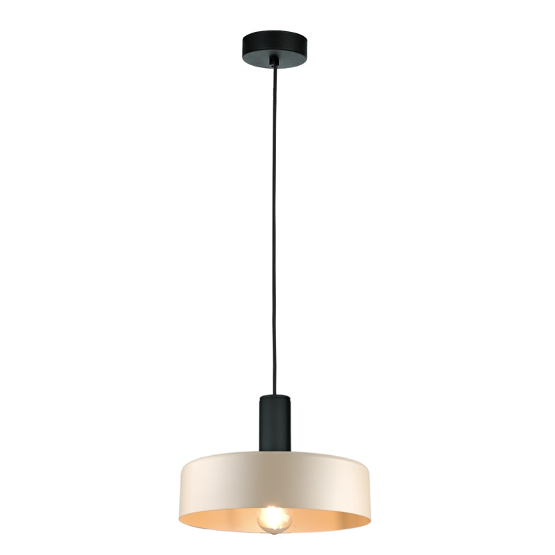 Taeshaun 1 - Light Drum Pendant, Beige/Brown, Latte Black