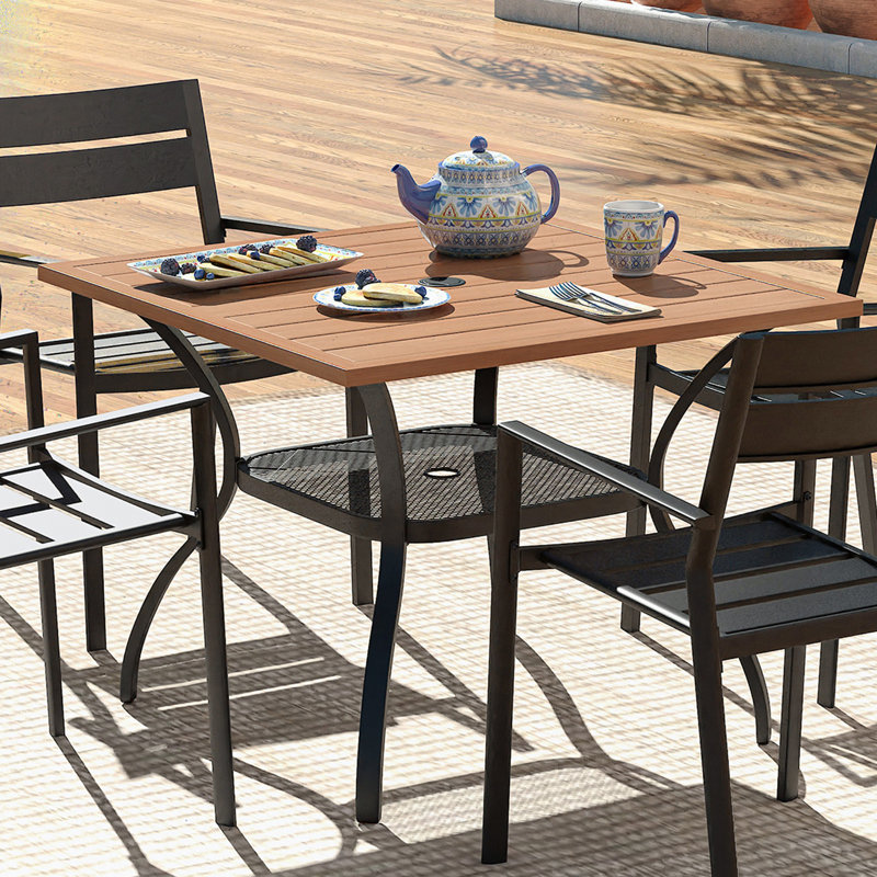 Olon Metal 4 - Person Dining Table, Brown