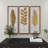Metal Framed 3D Leaf Home Wall Decor with Distressed Wood Backing