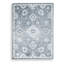 Tapis traditionnel lavable Avans, motifs gris-ivoire, polyester bleu 8 x 10