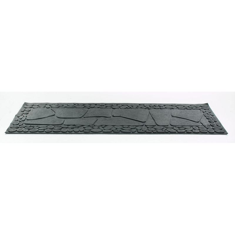 Tapis pour porte d'extérieur en caoutchouc noir 10 po x 33 po