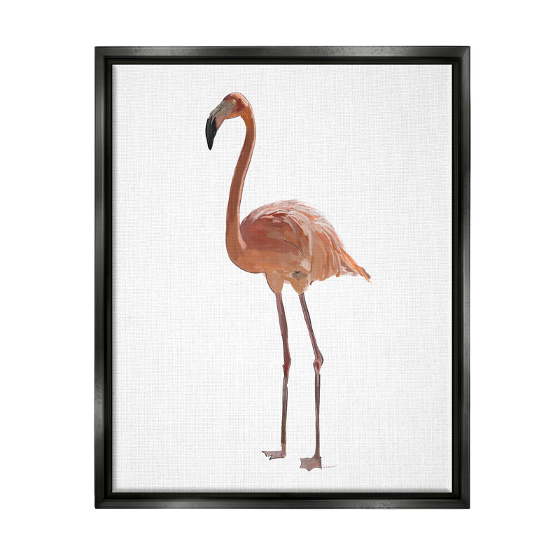 «Bayou Breeze Minimal Flamingo Bird», art mural encadré par Amelia Noyes, H 21 po x l 17 po x P 1,7 po