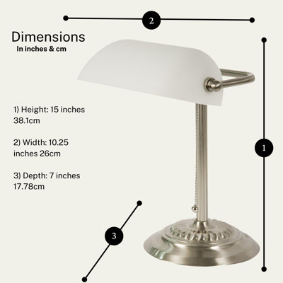 Lampe de bureau avec abat-jour en verre Bankers