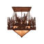 Rustic Lodge 4 - Light Semi Flush Mount