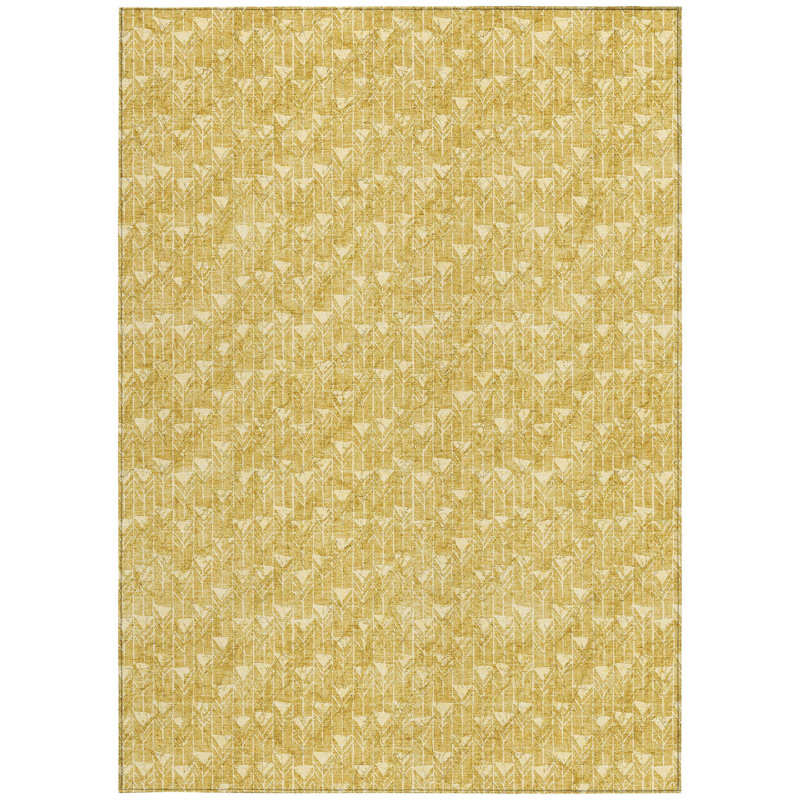 Tapis intérieur lavable antidérapant doré 10 pi x 14 pi
