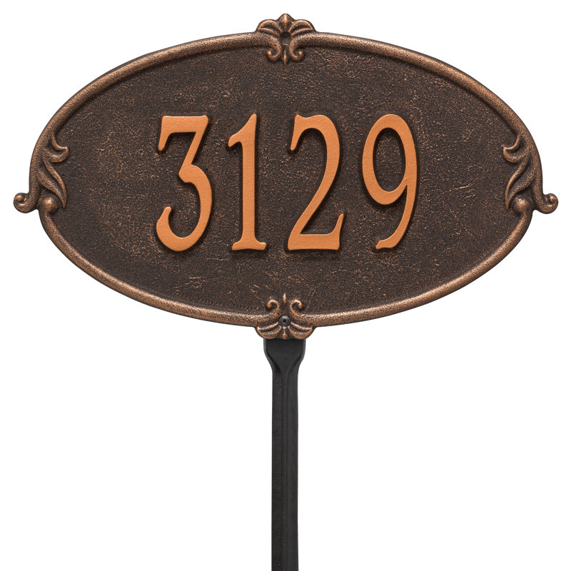 Plaque d'adresse personnalisée 1 ligne Monte Carlo, Bronze huilé, Oui