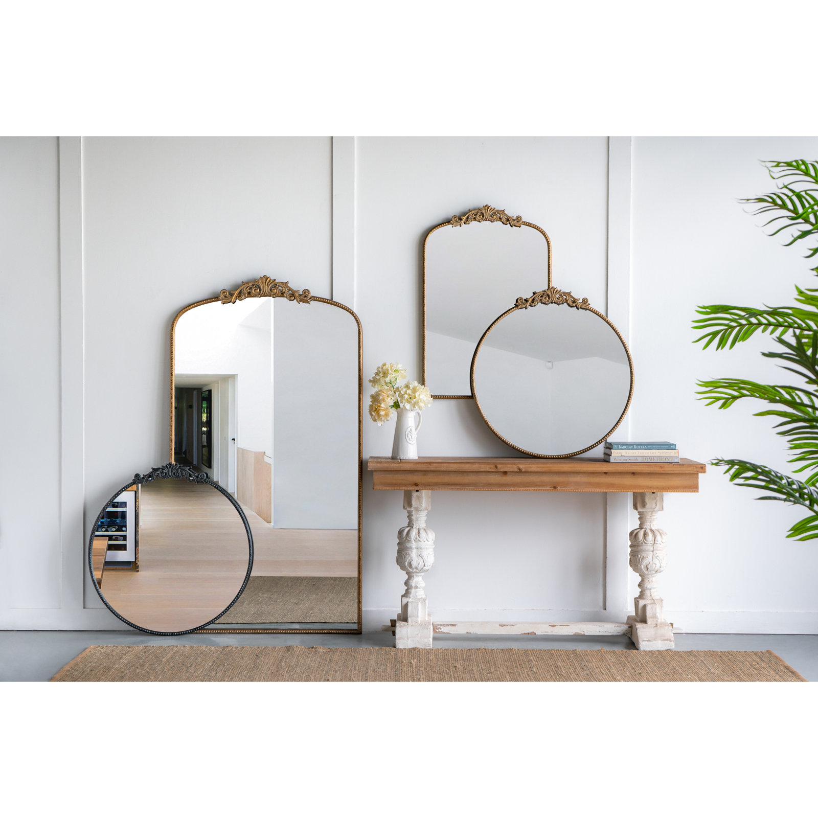 Emmeline Metal Arch Mirror, Gold, 66" x 36"