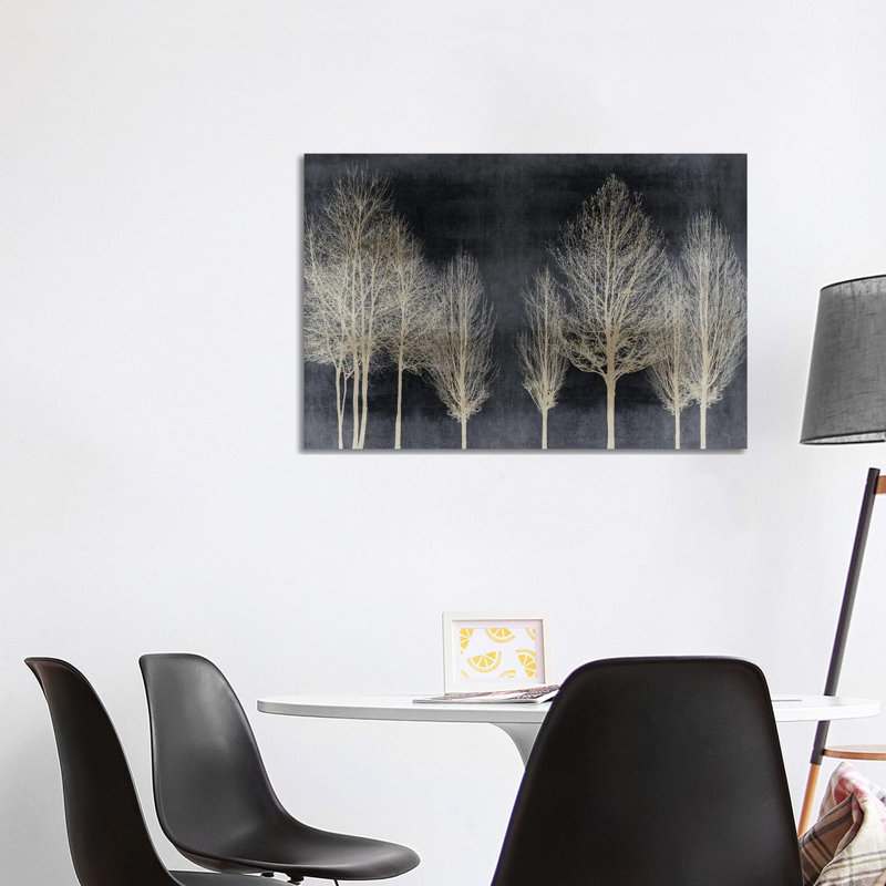 Trees On Dark Grey by Kate Bennett - Wrapped Canvas Painting, 101.6 cm H x 66.04 cm W x 1.91 cm D