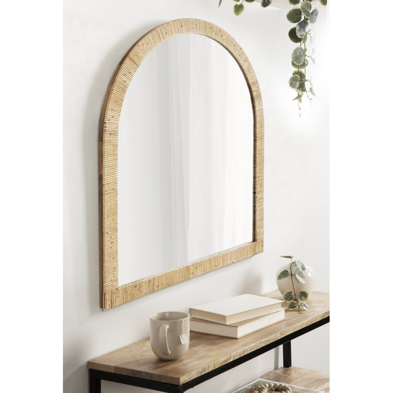 Ashwini Engineered Wood Flat Mirror, 32" H x 28" W, Natural