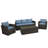 Arlington 5-Person 4-Piece PE Wicker Patio Conversation Set with Cushions and Storage Table-1696231291