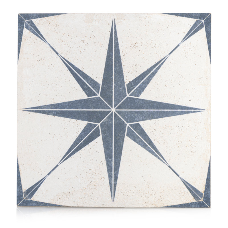 Carreau de porcelaine 8,86 po x 8,86 po, Bleu