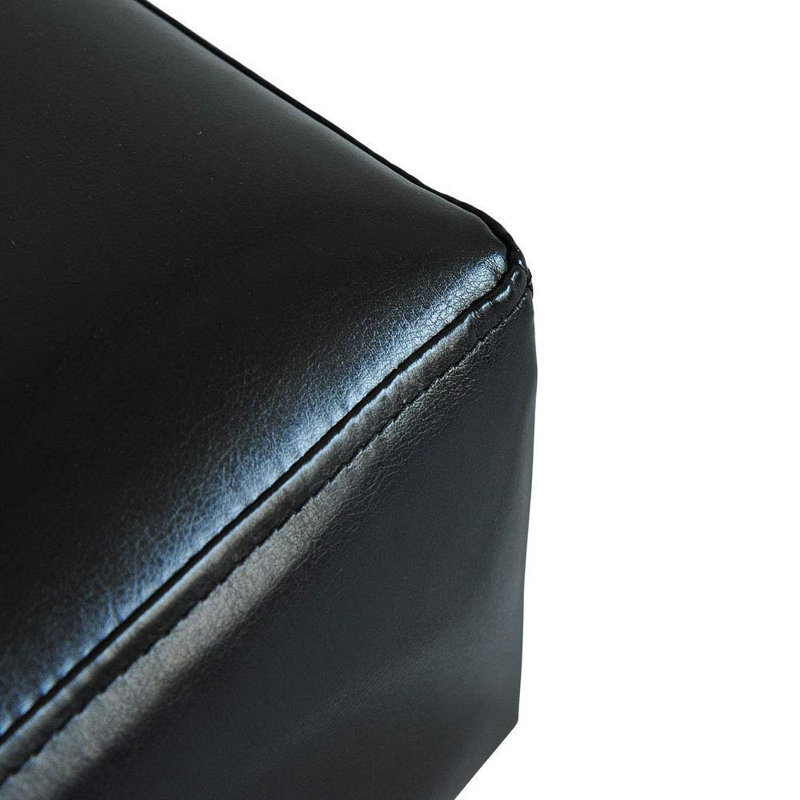 Drida Upholstered Ottoman, Black PU Leather