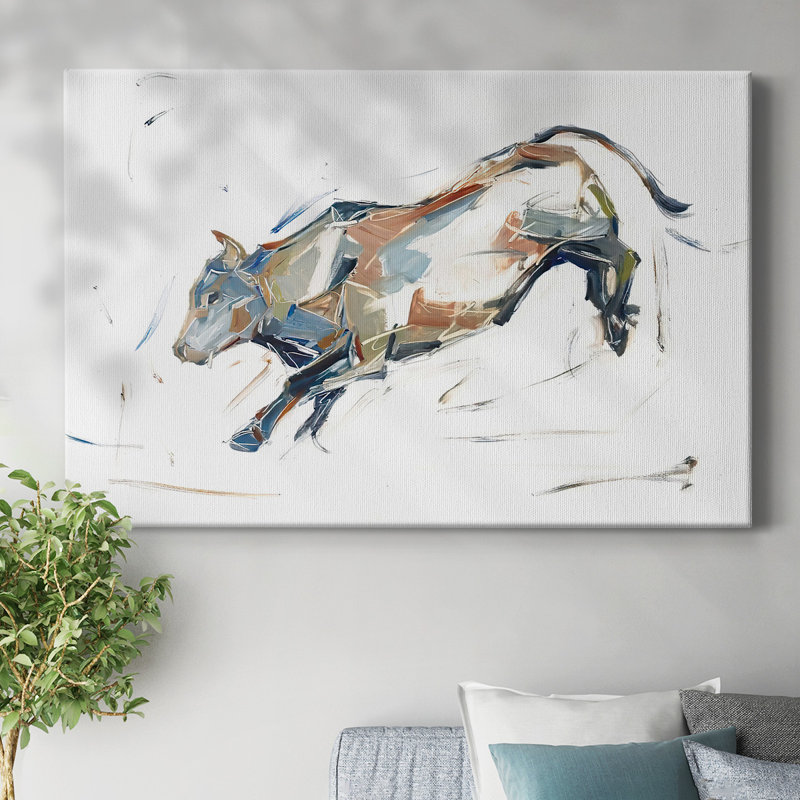 Modern Bull Study II-Gallery Wrapped Canvas, 32" H x 48" W
