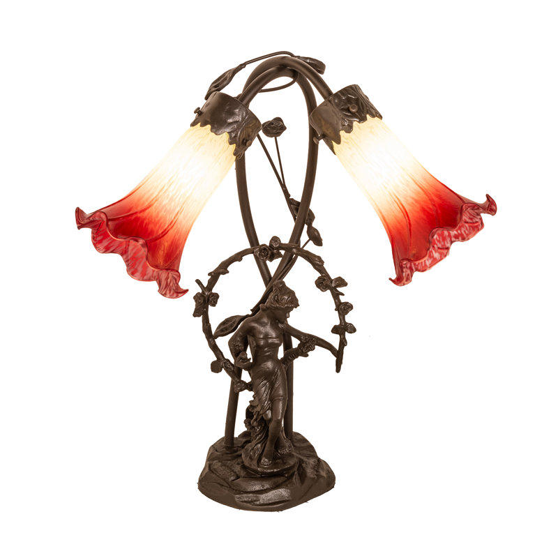 Diop Table Lamp, White/Red