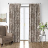 Country Lane Toile Natural Cotton Simple Top Pocket Drapery Panel Set of 2