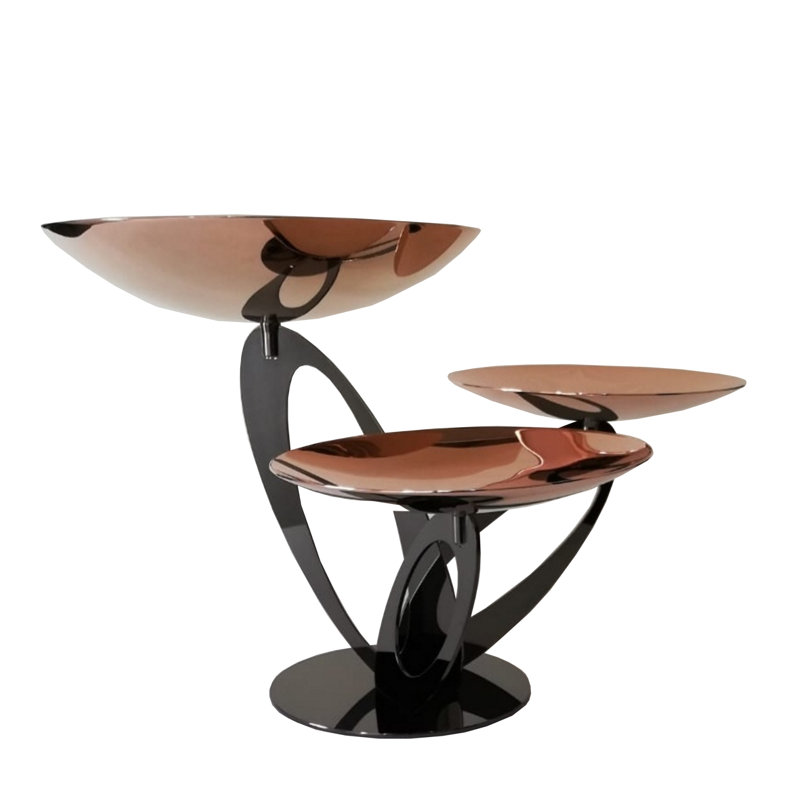 Plateau de support, Noir brillant / or rose